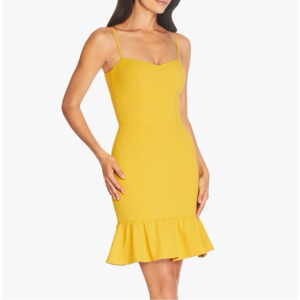 New Dress the Population Yellow Mini Dress